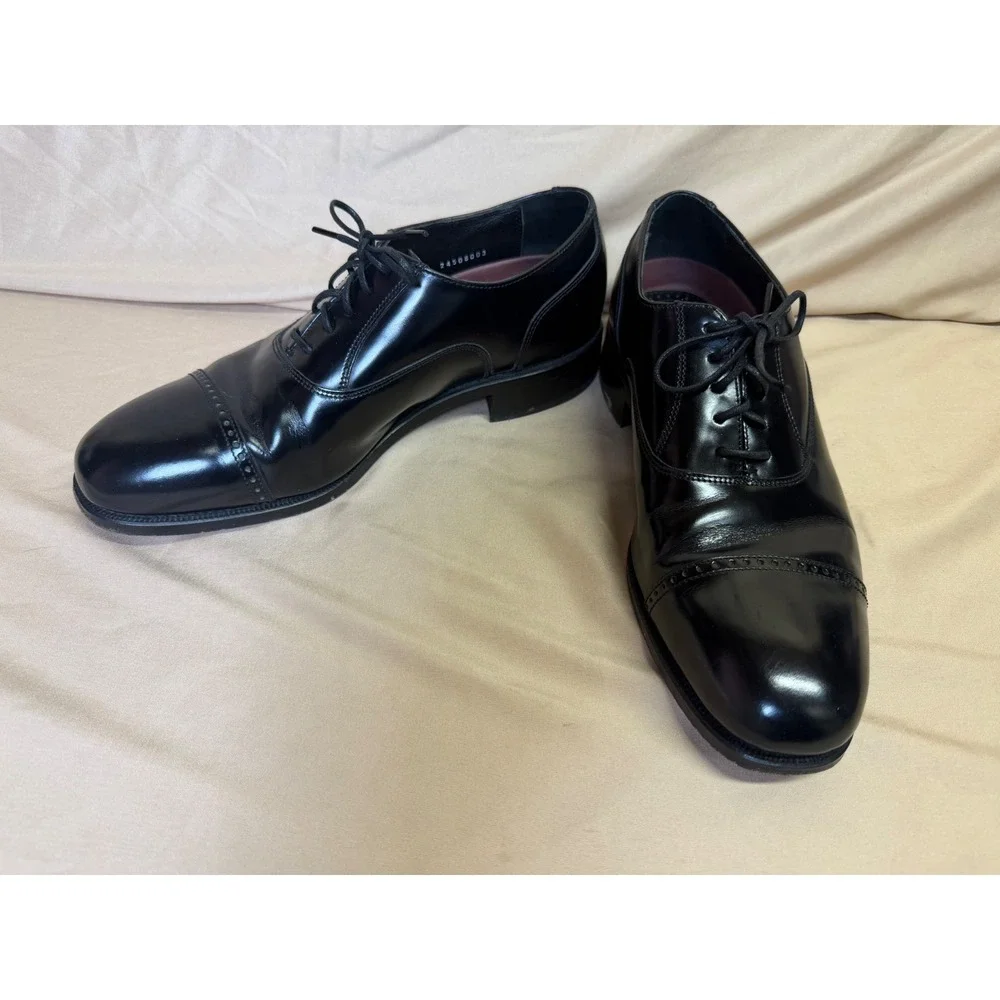 Florsheim Mens Black Geniune Leather Cap Toe Oxford Dress Shoes Size 9 D